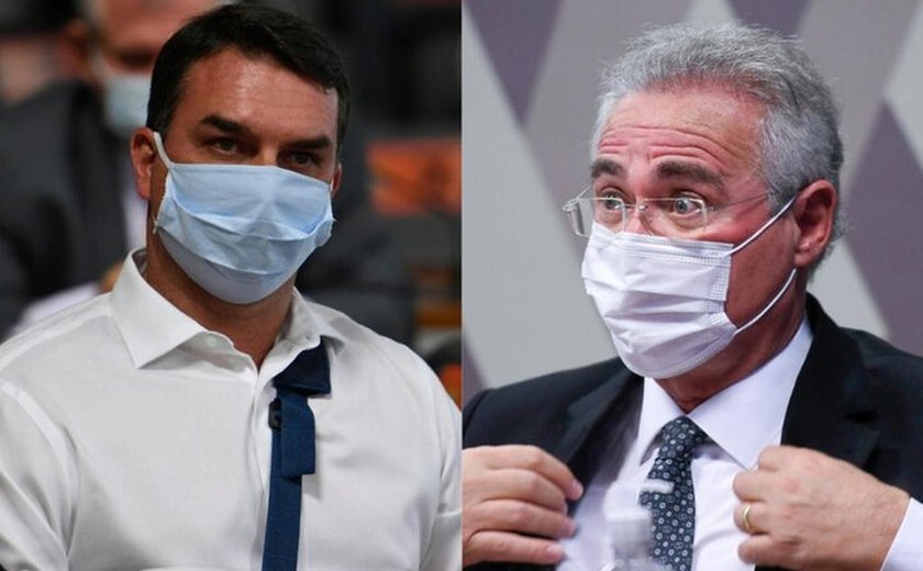 Flávio Bolsonaro entra com ação legal contra Renan Calheiros por abuso de autoridade