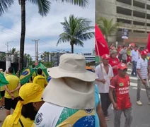 Manifestações da direita e esquerda com pautas opostas são realizadas no 7 de Setembro, em Maceió