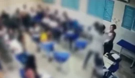 Vídeo: câmera registra momento em que aluno agride professora dentro de sala de aula no interior de AL