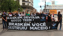 Ferroviários e moradores de bairros afetados protestam contra Braskem