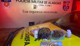 PM apreende drogas, arma de fogo e objetos ilícitos em Girau do Ponciano e Maceió