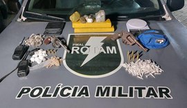 Em AL, operação da PM apreende quatro armas, maconha, crack e cocaína
