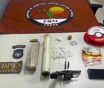 Arma, drogas e dinheiro são apreendidos após operação no interior de Alagoas