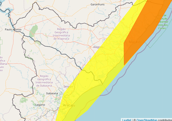 Inmet intensifica alerta de chuvas e emite dois novos avisos para Alagoas; confira a lista de municípios