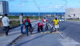 SMTT retira sinalização irregular de ciclovia em Cruz das Almas