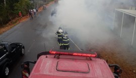 Veículo de passeio entra em chamas na rodovia AL-101 Sul
