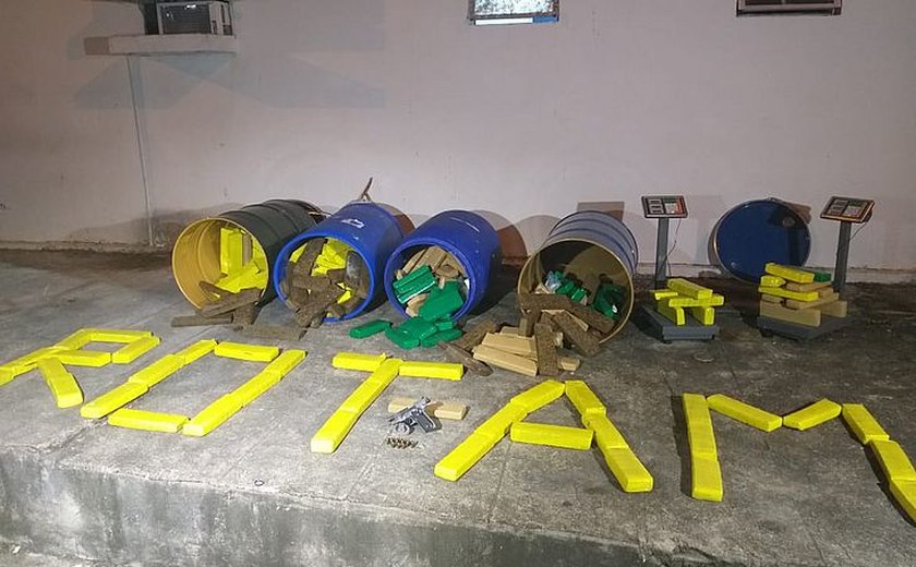 São apreendidos mais de 100 quilos de drogas na parte alta de Maceió