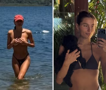 Sasha Meneghel chama atenção ao fazer topless em praia durante o Natal