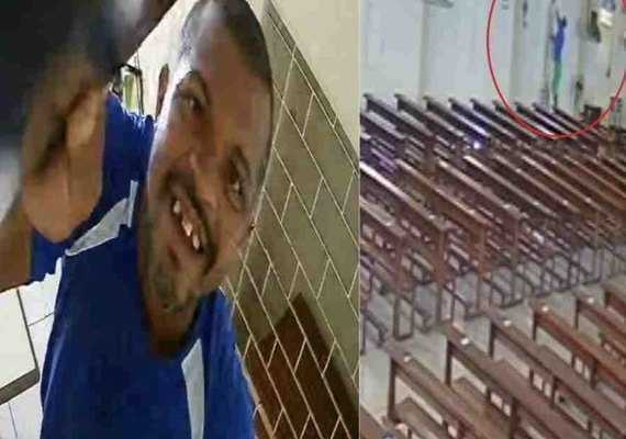 Homem invade igreja, furta itens e sorri para as câmeras de segurança