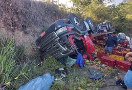 Motorista morre após caminhão tombar na AL-404