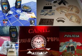 PM apreende três armas e cerca de 2Kg de drogas na Capital e no interior