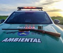 PM-AL apreende espingarda, aves e redes ilegais em operações ambientais