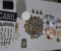 Guarnições apreendem arma e drogas durante ações de combate ao tráfico em Arapiraca e Batalha