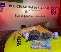 PM apreende drogas, arma de fogo e objetos ilícitos em Girau do Ponciano e Maceió