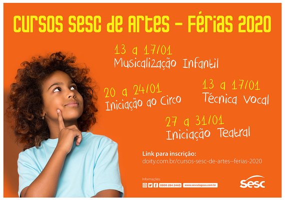 Sesc promove Cursos de Artes durante as férias escolares