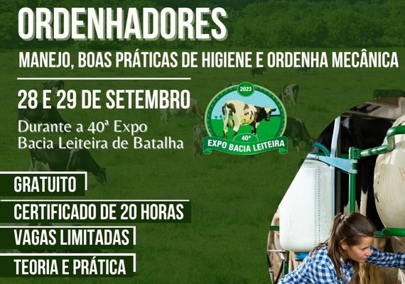 Oficina de formação para ordenhadores da 40ª Expo Bacia Leiteira está com inscrições abertas