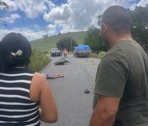 Homem fica ferido após colisão entre moto e caminhão no Agreste de AL