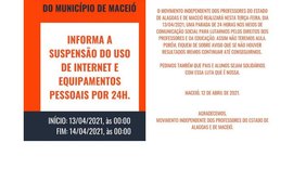 Professores de Maceió organizam paralisação de 24 horas