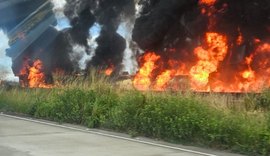 Trecho da BR-101 segue interditado após explosão de caminhão-tanque em Alagoas