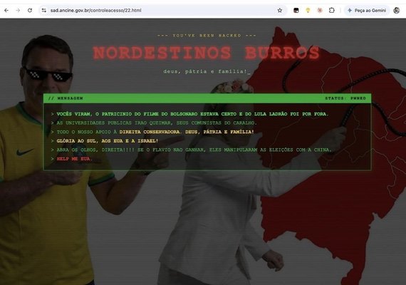 Hackers invadem site da Ancine e publicam ataques a nordestinos