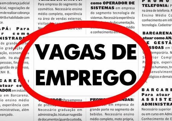 Sine ofertará 19 vagas de emprego nesta segunda (21)
