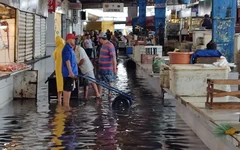 Mercado alagado durante fortes chuvas deste ano