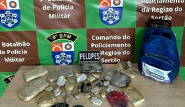 Moradores do sertão de Alagoas encontram mochila escolar com mais de 2kg de drogas