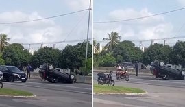 Motorista faz manobra para evitar batida e capota carro em Marechal