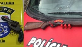 Batalhões da PM apreendem armas de fogo no interior de AL