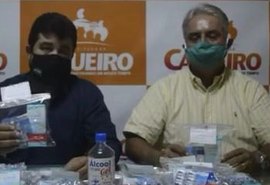 Prefeitura de Cajueiro anuncia distribuição de kit de remédios para covid-19 e chama de água milagrosa