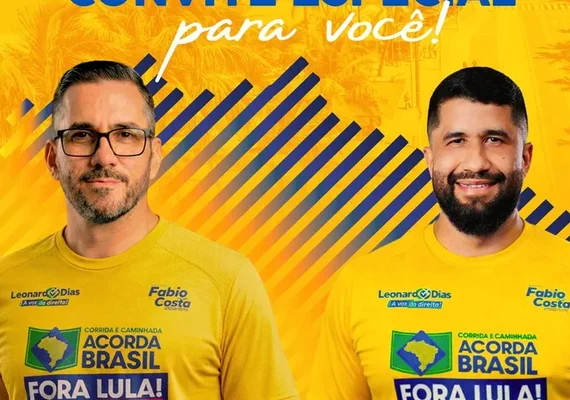 Leonardo Dias e Fábio Costa anunciam corrida “Acorda Brasil” com ato político na orla de Maceió