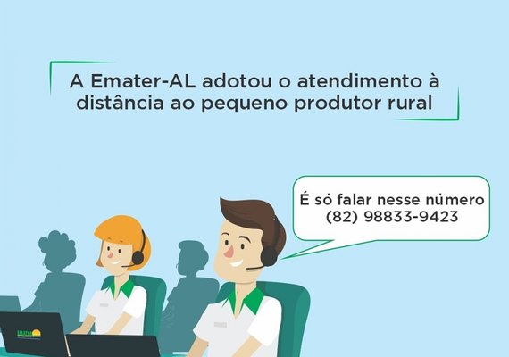 Emater-AL disponibiliza serviço de teleatendimento ao produtor rural