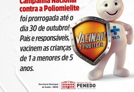 Campanha de Vacinação contra a Poliomielite é prorrogada mais uma vez