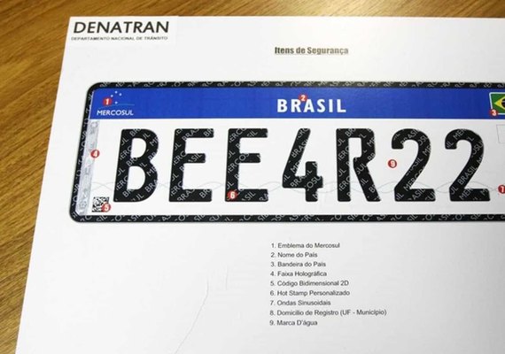 Novo modelo de placa do Mercosul será obrigatório a partir do dia 31