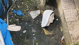 Imagem de Nossa Senhora das Graças é destruída em praça do Salvador Lyra