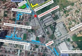 Trecho da BR-104 será interditado para continuidade de obras do viaduto no domingo (4)