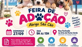 Feira de Adoção do Abrigo São Cão acontece neste domingo, na orla de Ponta Verde