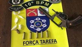 10º Batalhão e batalhão de Radiopatrulha apreendem cinco armas e drogas em AL