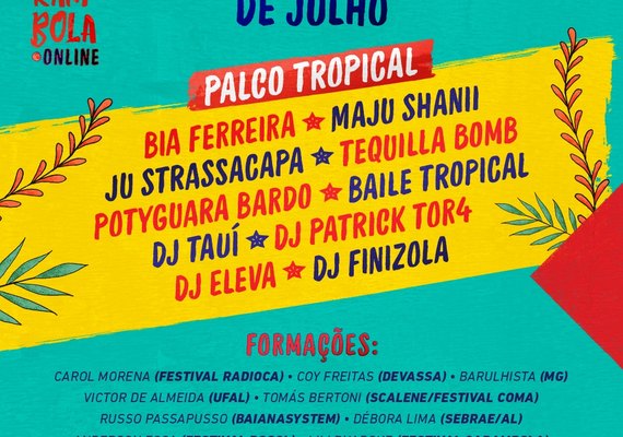 Festival Carambola Online terá shows e atividades de formação gratuitas durante o mês de julho