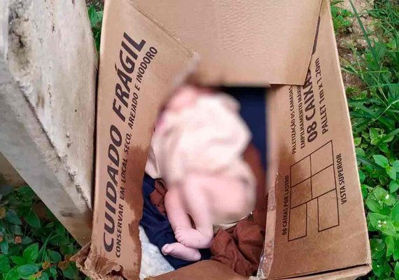 Recém-nascido com 730 gramas é encontrado dentro de caixa de papelão no interior de Alagoas