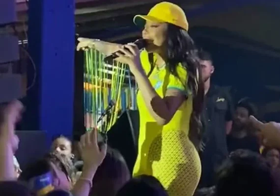 Vídeo: Homem atira pedra de gelo em Ludmilla e cantora interrompe o show