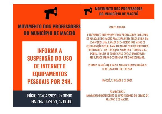 Professores de Maceió organizam paralisação de 24 horas