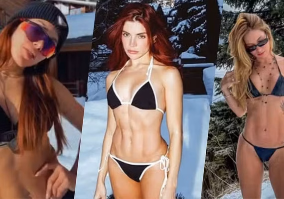 Frio? Que nada! Veja as famosas que posaram recentemente com pouca roupa na neve