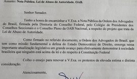 Só quem abusa ou quer abusar é contra a lei do abuso de poder, afirma Calheiros