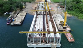 Obras da ponte entre Penedo (AL) e Neópolis (SE) avançam e ultrapassam 60% de execução