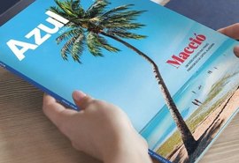 Destino Maceió estampa capa da Azul Magazine