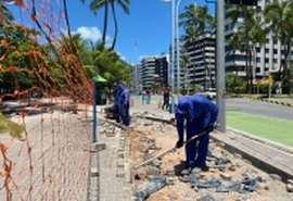 Prefeitura mantém serviços de manutenção em pontos da orla de Maceió