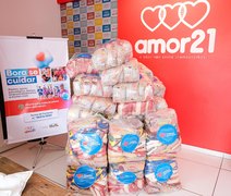 Instituto Amor 21 recebe uma tonelada de alimentos do Alagoas Sem Fome