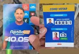 Confuso? Candidato distribui santinho com nome do prefeito e foto do rival