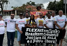 Vítimas da Braskem protestam durante encontro do G20, em Maceió